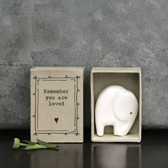 Remember you are loved elephant matchbox gift