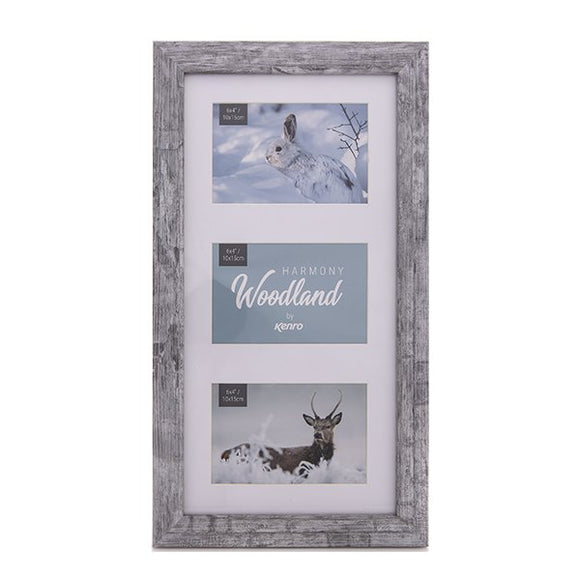 Triple 6x4 Harmony Woodland Frame Grey