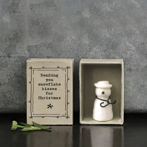 Snowman matchbox gift