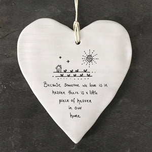 Because someone we love is in heaven ...porcelain heart gift