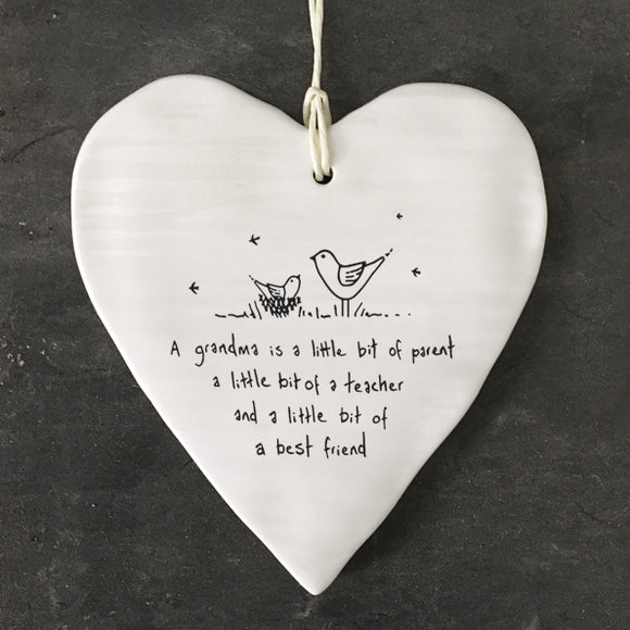 A Grandma is .....porcelain heart gift