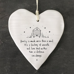 Family is much more than a word.... porcelain heart gift