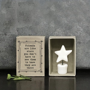Friends are like stars star in a pot matchbox gift