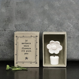 If mothers were flowers I'd pick you flower in a pot matchbox gift