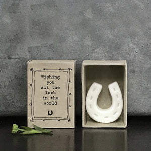Wishing you all the luck in the world Horseshoe matchbox gift