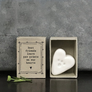 Best friends leave paw prints on our hearts Paw print matchbox gift