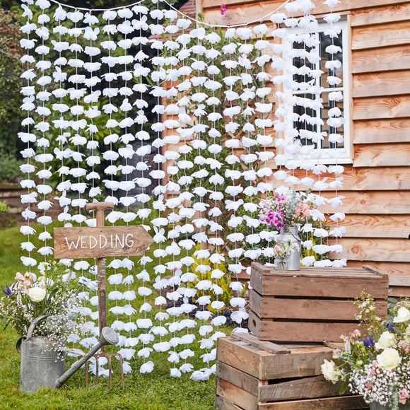 Ginger Ray White Floral Backdrop