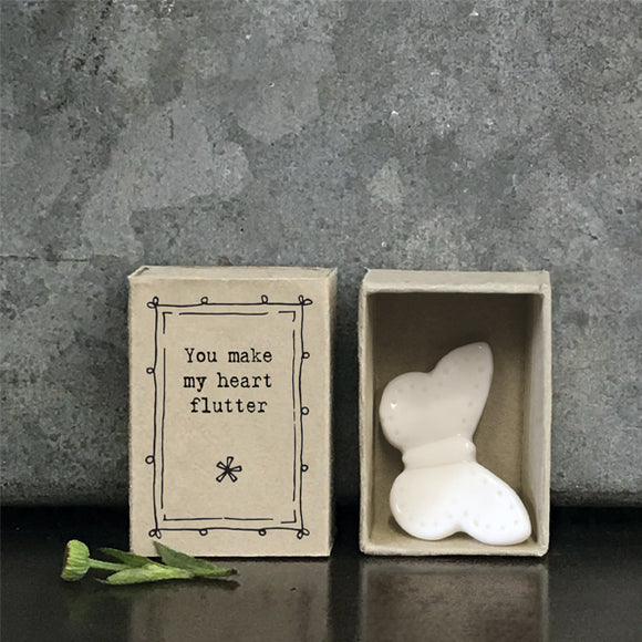 You make my heart flutter butterfly Matchbox Gift