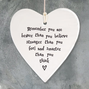 East of India round heart " remember you are stronger ..."
