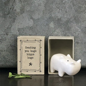 Sending you huge hippo hugs Hippo Matchbox Gift
