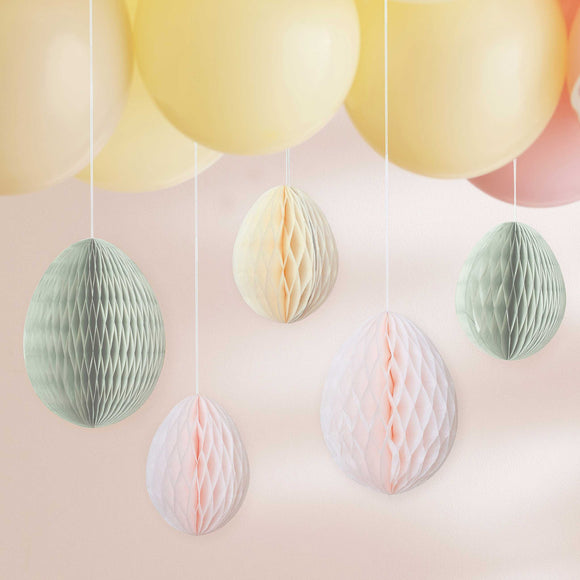 Ginger Ray Pastel Honeycomb Easter Egg Decorations