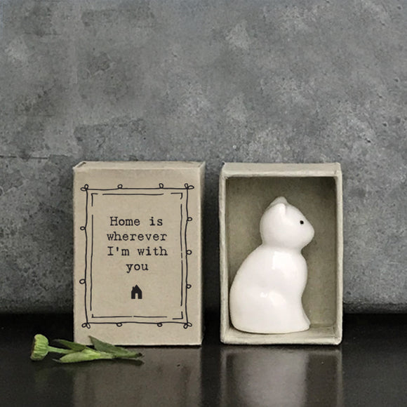 Home is wherever I'm with you cat matchbox gift